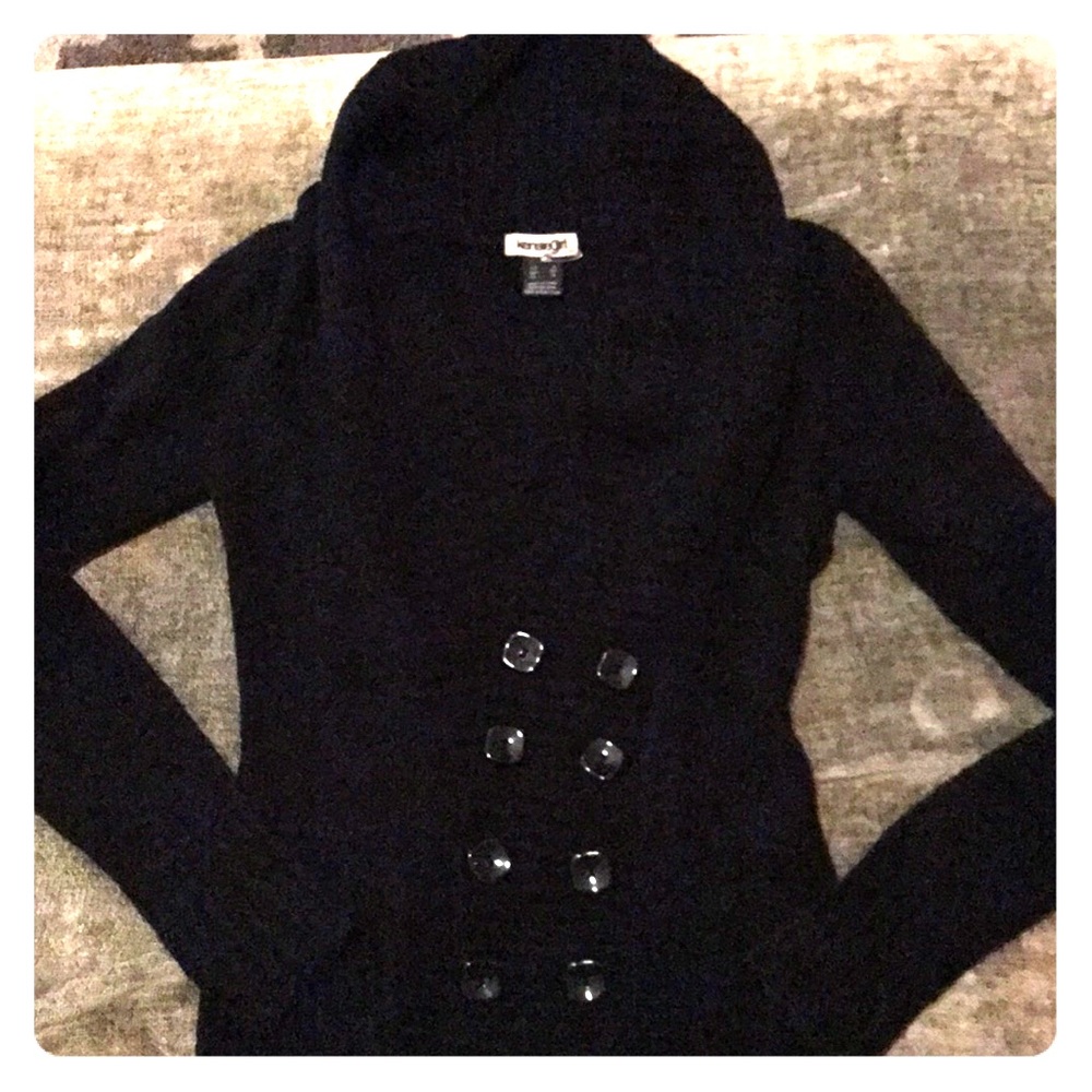 Black button up sweater